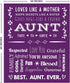 Best Aunt Ever Blanket Gift of Love  Appreciation